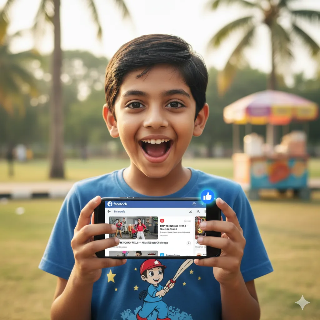 Indian boy Facebook Reels trending page dekh kar excited reaction — viral reels 2025