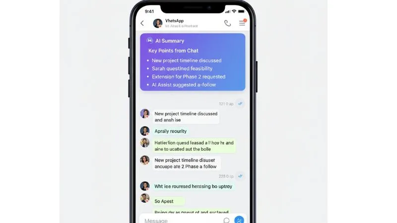 WhatsApp 2025 AI Chat Summaries फीचर का उदाहरण