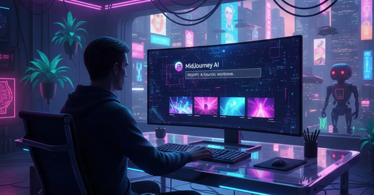 MidJourney AI कैसे इस्तेमाल करें 2025 – Beginners Guide Thumbnail