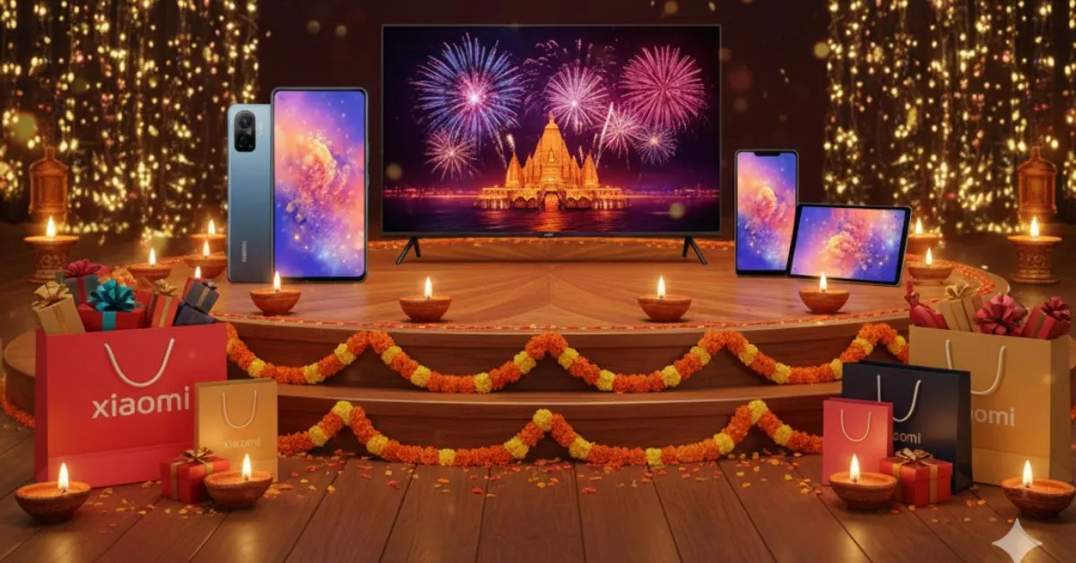 Xiaomi Diwali Sale 2025 Thumbnail – Xiaomi smartphones, TVs और festive offers का Diwali-themed banner