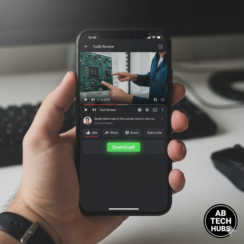 Mobile screen par YouTube video download button