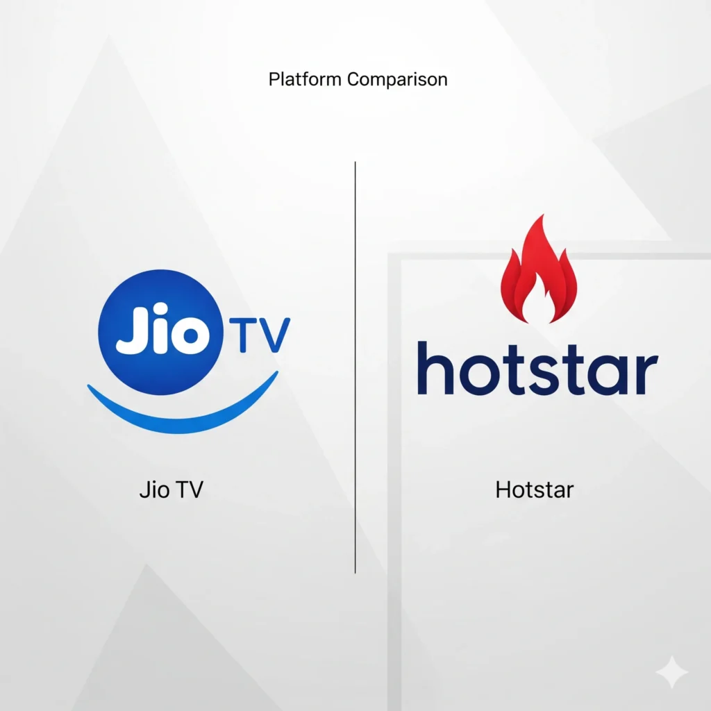 Jio TV vs Hotstar comparison graphic