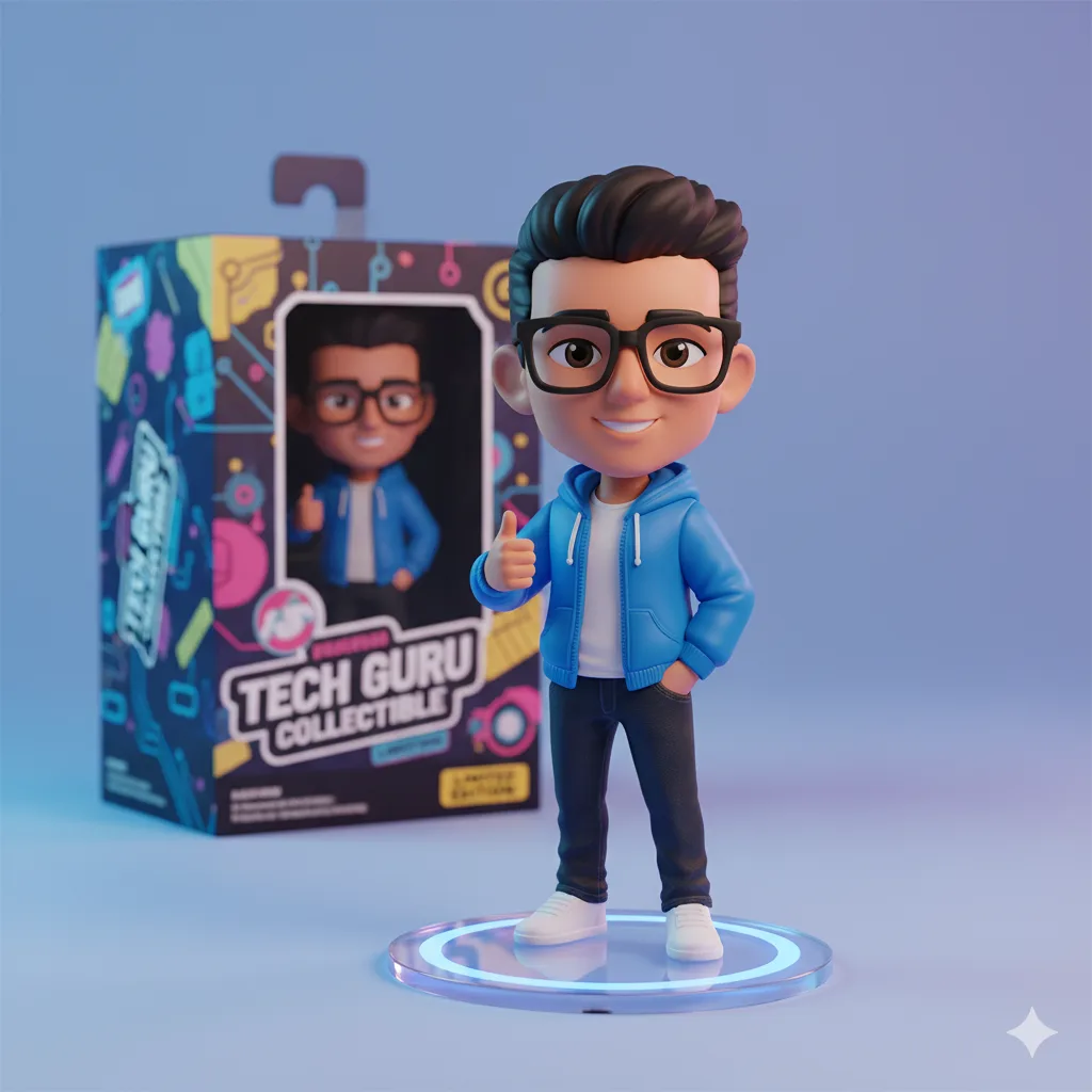 Nano Banana AI 3D Figurine of an Indian man generated with AI.