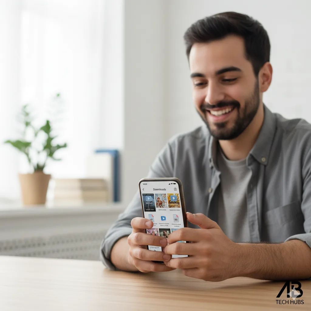 User mobile download folder me saved videos ke sath