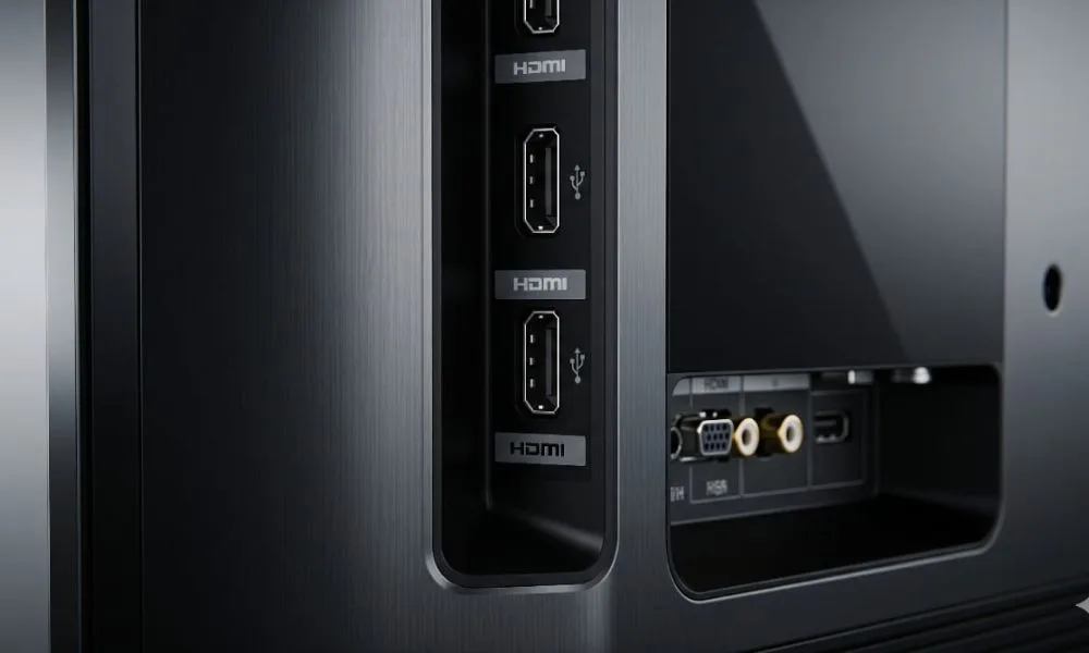 Close-up of Kodak Matrix Smart TV slim design with HDMI and USB ports