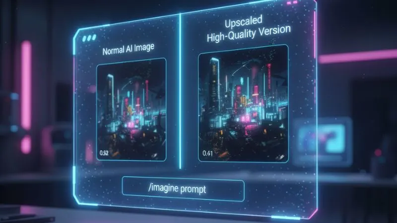 MidJourney Upscale और Variations का Example
