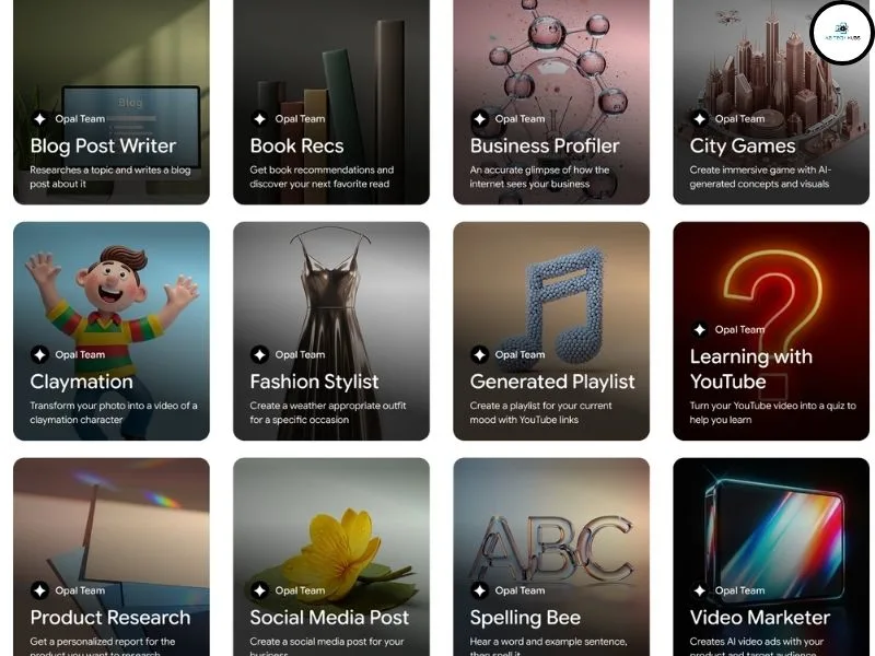 Google Opal AI mini app builder interface