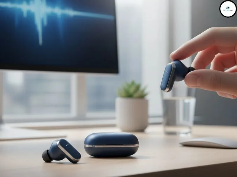 ₹1500 के अंदर Best Earbuds Under 1500, टेबल पर या हाथ में रखे हुए, modern और clean environment, realistic concept illustration, subtle human element optional।