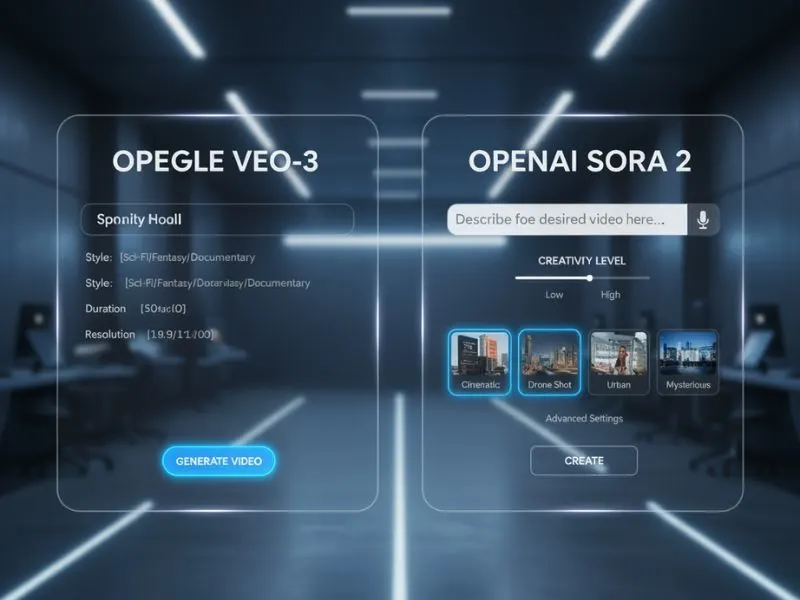 OpenAI Sora 2 me text prompt se video banane ka demo interface.