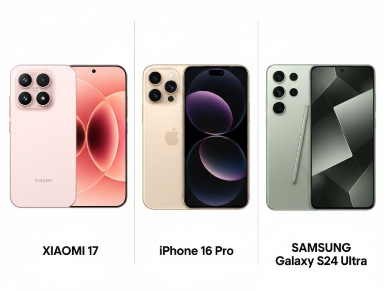 Xiaomi 17 vs iPhone 16 Pro vs Samsung S24 Ultra comparison