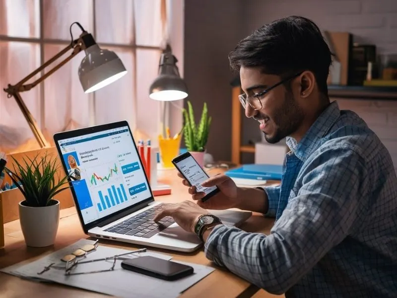 instagram reels se paise kaise kamaye creator checking analytics dashboard